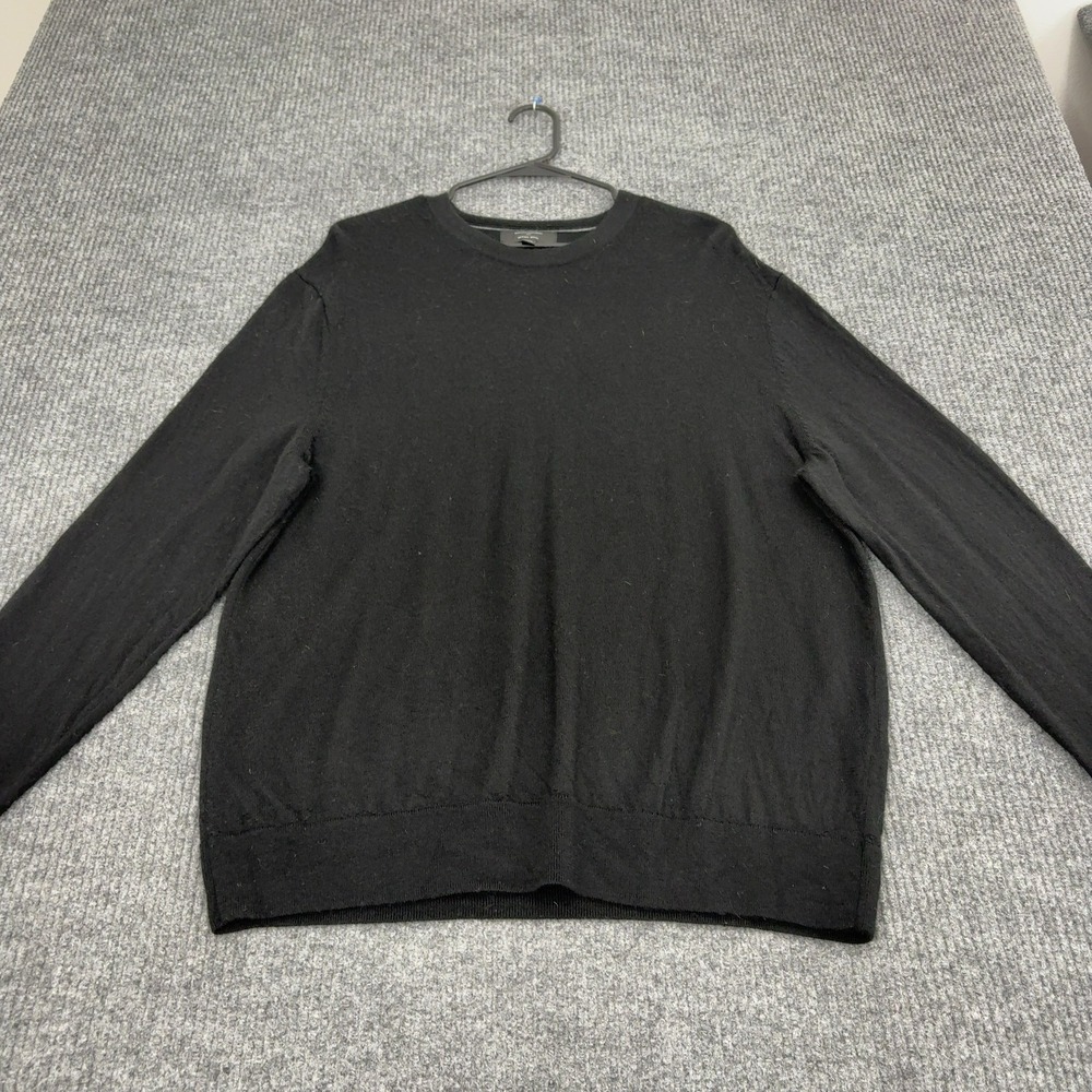 Banana Republic Sweater Mens XL Black Merino Wool Crewneck Classic Minimalist